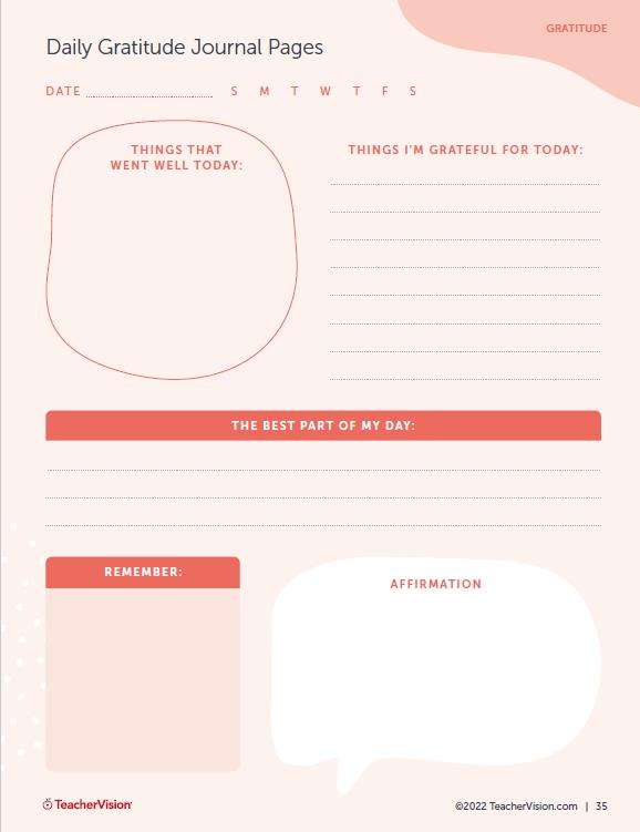 Printable Daily Journal Template