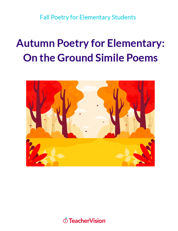 Autumn Poetry for Elementary: On the Ground Simile Poetry