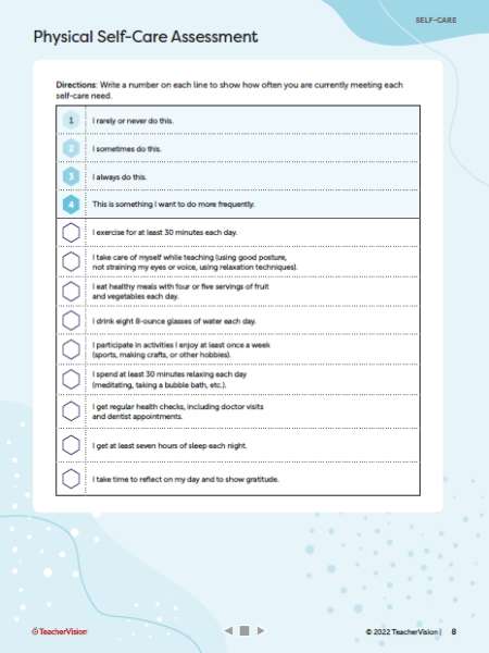 Self-Care Assessment Worksheet