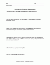 Recycled Art Reflection Questionnaire