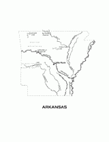 Arkansas State Map with Physiography
