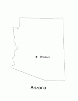 Arizona State Map with Capital