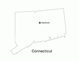 Connecticut State Map with Capital