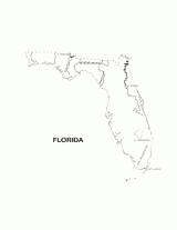 Florida State Map with Physiography