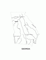 Georgia State Map with Physiography