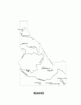 Idaho State Map with Physiography