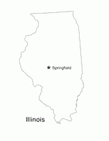 Illinois State Map with Capital