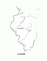 Illinois State Map with Physiography