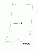 Indiana State Map with Capital