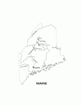 Maine State Map with Physiography