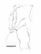 Mississippi State Map with Physiography