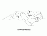 North Carolina State Map with Physiography