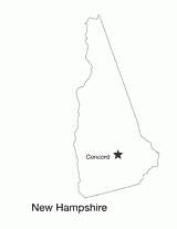 New Hampshire State Map with Capital