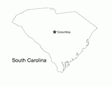 South Carolina State Map with Capital