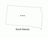 South Dakota State Map with Capital