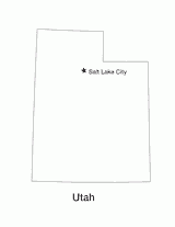 Utah State Map with Capital