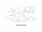 Map of Washington State with Landmarks and Capital