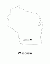 Wisconsin State Map with Capital