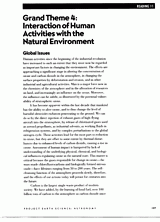 Interaction of Human Activities with the Natural Environment