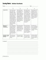 Scoring Rubric: Definition/Classification