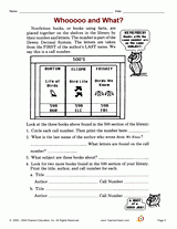 Whooooo and What? Dewey Decimal Activity