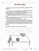 The Soccer Ball: Reading Comprehension