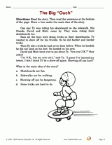 The Big "Ouch": Main Idea Recall Activity