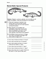Mental Math: Special Products (Gr. 4)
