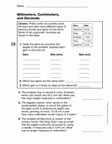 Millimeters, Centimeters, and Decimals (Gr. 5)