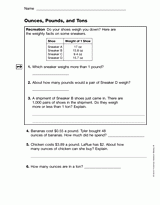 Ounces, Pounds, and Tons (Gr. 5)