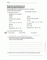 Exploring Comparing and Ordering Mixed Numbers (Gr. 5)