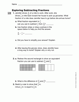 Exploring Subtracting Fractions (Gr. 5)
