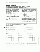Adding and Subtracting Fractions: Critical Thinking (Gr. 6)