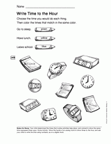 Write Time to the Hour (Gr. 1)