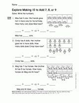 Explore Making 10 to Add 7, 8, or 9 (Gr. 1)