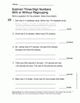 Subtract Three Digit Numbers With and Without Regrouping (Gr. 2)
