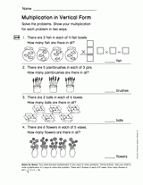 Multiplication in Vertical Form (Gr. 2)