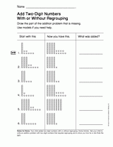 Add Two-Digit Numbers With or Without Regrouping (Gr. 2)