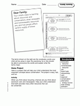 Resources and Conservation: Family Activity