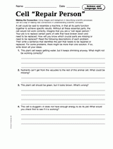 Science and Language Arts: Cell "Repair Person"