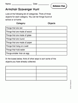 Science Fun: Armchair Scavenger Hunt