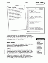 Living Things and Their Environments: Family Activity
