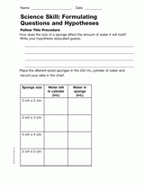 Science Skill: Formulating Questions and Hypotheses