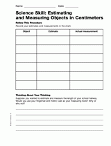 Science Skill: Estimating and Measuring Objects in Centimeters