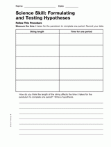 Science Skill: Formulating and Testing Hypotheses