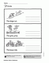 Verbs in Sentences: Grammar Skill (Gr. K)