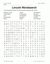 Lincoln Wordsearch