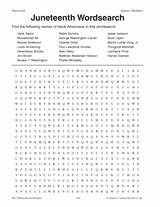 Juneteenth - Black History Month Wordsearch