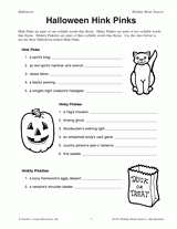 Halloween Hink Pinks (Halloween Printable) - TeacherVision