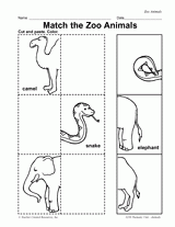 Match the Zoo Animals Printable (Pre-K - 1st Grade) - TeacherVision
